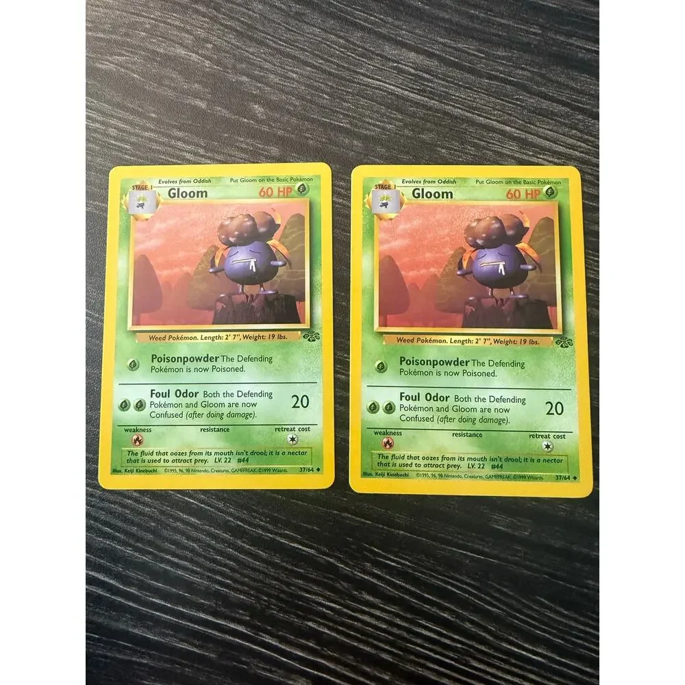 Vintage Pokemon 2x Gloom (Jungle 37/64) & Oddish (58/102) - Unlimited Edition